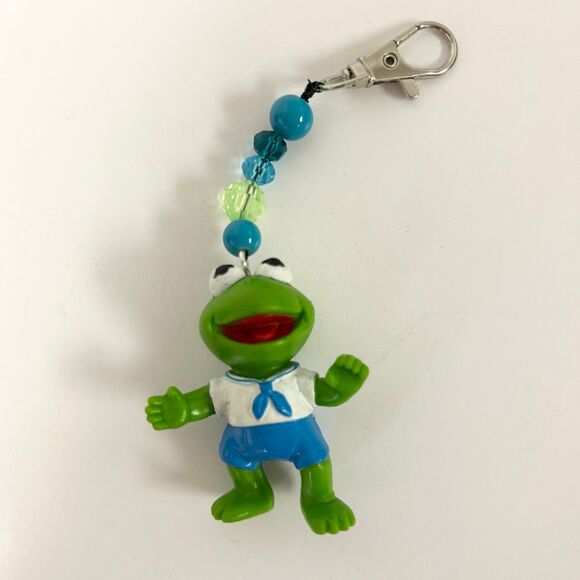 1986 The Muppets – Kermit the Frog Muppet Babies Figures Keychain Jim Henson Vtg - Picture 1 of 2